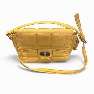 Small Quilted Purse Long Strap Crossbody Purse Butter Yellow Primark